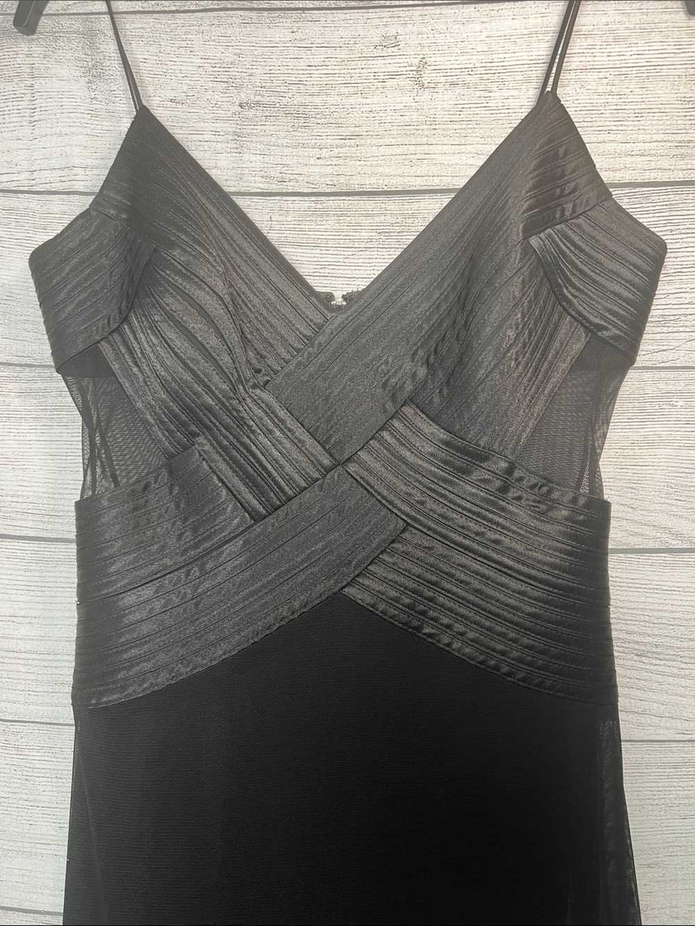 Cache Black Mesh Godet Midi Dress 8 Satin Y2K Evening Cocktail Vintage Feminine - Picture 3 of 10
